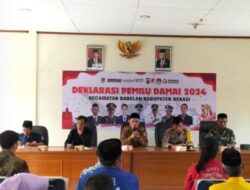 Camat Babelan, H. Khoirudin : Ciptakan Suasana Aman, Damai, Lancar, Dan Kondusif, Pada Deklarasi Pemilu Damai Tahun 2024