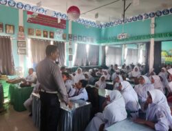 Satlantas Polres Merangin Laksanakan Himbauan dan beri materi Tertib berlalulintas di SDN 282 Bangko.