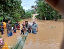 Banjir Melanda,Personil Polsek Tabir Laksanakan Antisipasi SIAGA Bencana