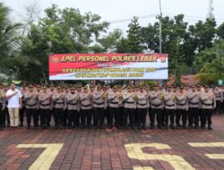 Polres Lebak Laksanakan Apel Kesiapan dan Simulasi PAM TPS di Lapangan Mapolres Lebak