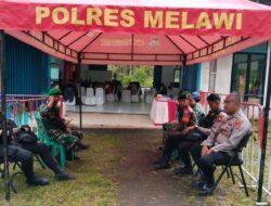 Polres Melawi Bersama TNI, Pol PP, dan Dishub Kabupaten Melawi Melaksanakan Pengamanan Rapat Pleno Hasil Penghitungan Perolehan Suara Pemilu Tahun 2024