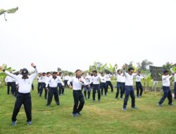 Keakraban Keluarga Besar Lanal TBA Dalam Olahraga Bersama Sambut HUT Ke-19 Lanal Tanjung Balai Asahan