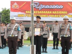 Kapolres Sekadau Pimpin Upacara Hari Kesadaran Nasional dan PTDH Personel Polri