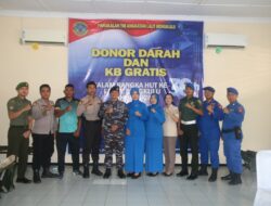 HUT Ke-38 Tahun, Lanal Bengkulu Gelar Bakti Kesehatan Donor Darah dan KB Gratis