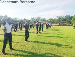 Tingkatkan Soliditas Dan Sinergitas TNI-POLRI Kompi 2 Batalyon B Pelopor Aramiyah Gelar Senam Gembira Dan Olah Raga Bersama