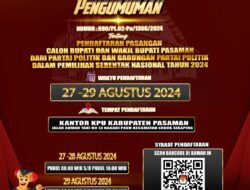 KPU Pasaman Umumkan Pendaftaran Pasangan Calon Bupati dan Wakil Bupati Pasaman 2024