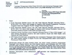 DPP Partai Golkar: Keluarkan Surat Larangan Pakai Atribut Golkar Jika Tidak Diusung Oleh Partai Golkar